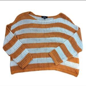 Lulu's Lightweight Open Weave Oversized Relaxed Striped Sweater